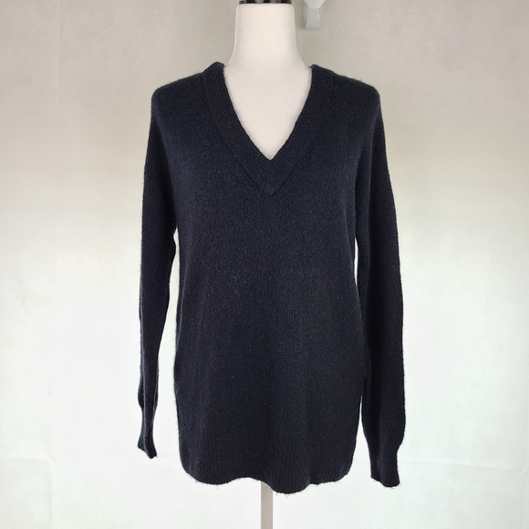 Madewell Bartlett V-Neck Pullover Sweater in Balck, Size S - Picture 3 of 7